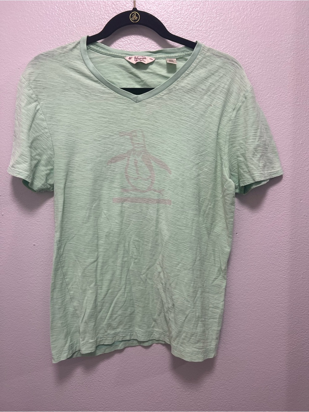 Size medium Original Penguin Mint Green V-Neck Short Sleeve Tee
